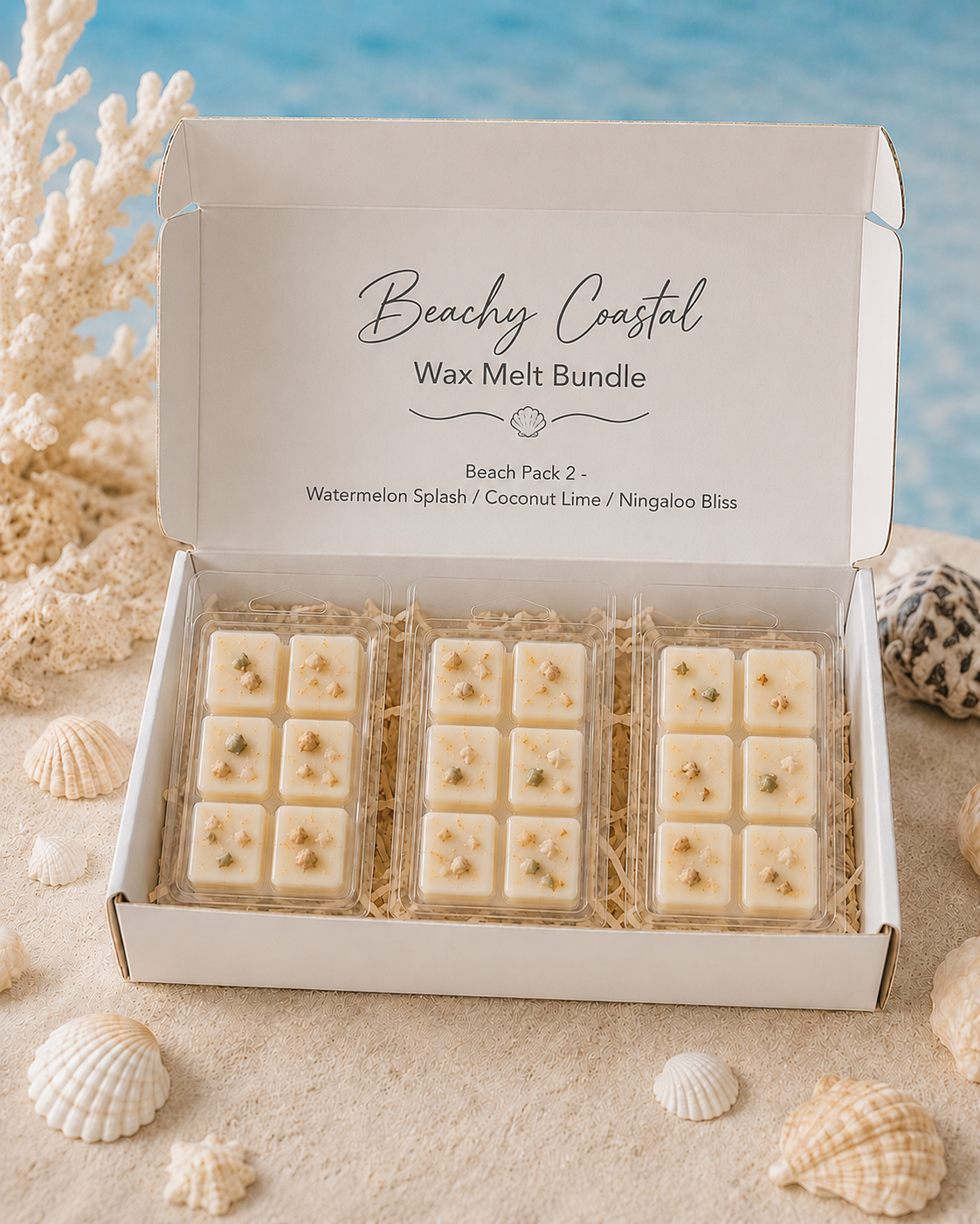Beachy Coastal wax melt bundle Pack 2 by Nrglife Home Fragrances