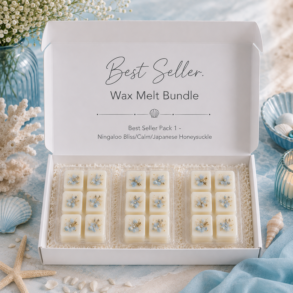 Coconut soy wax melt 3-pack included in the Nrglife Wax Melt Starter Kit