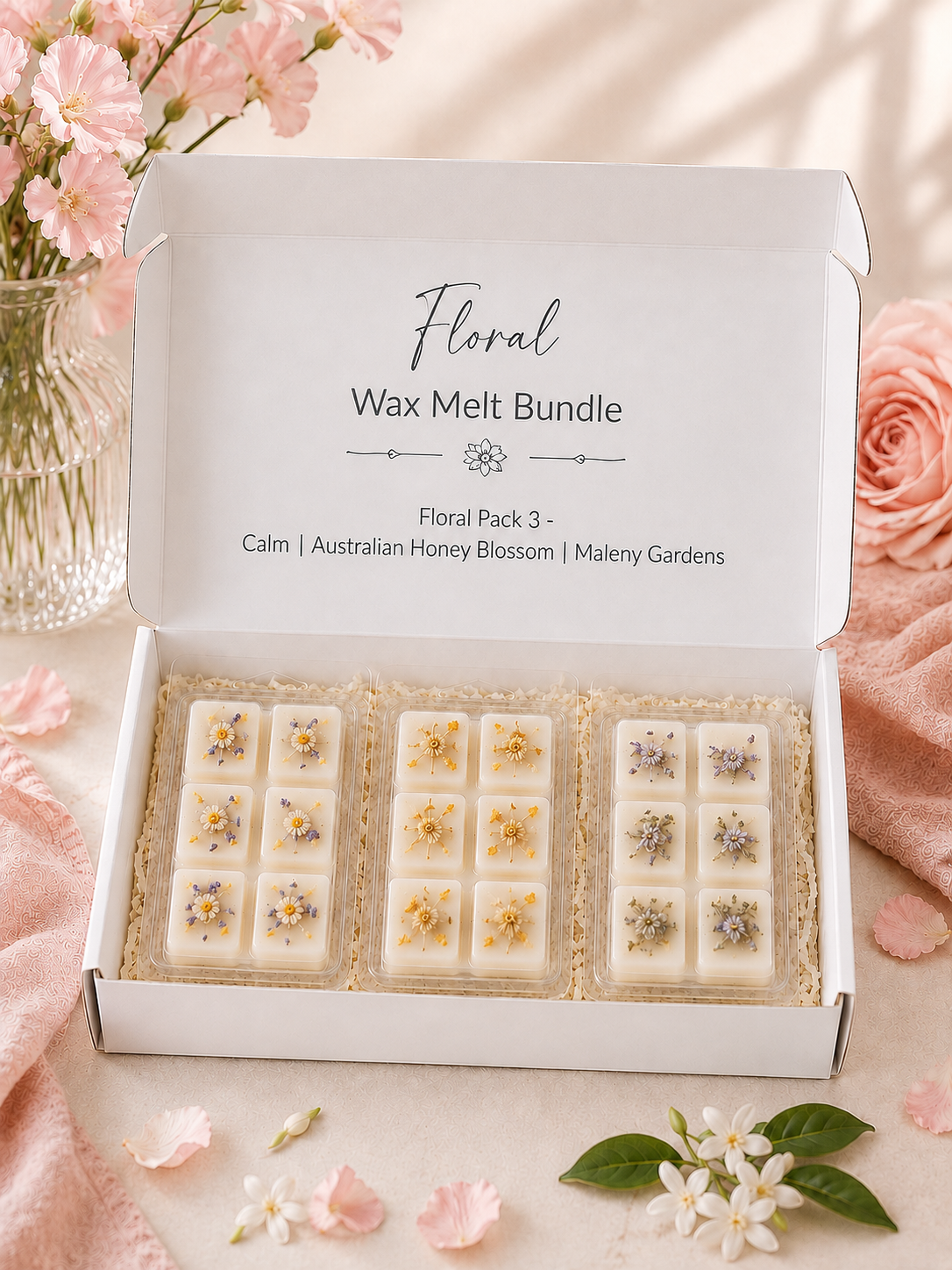 Floral wax melt bundle Pack 3 by Nrglife Home Fragrances