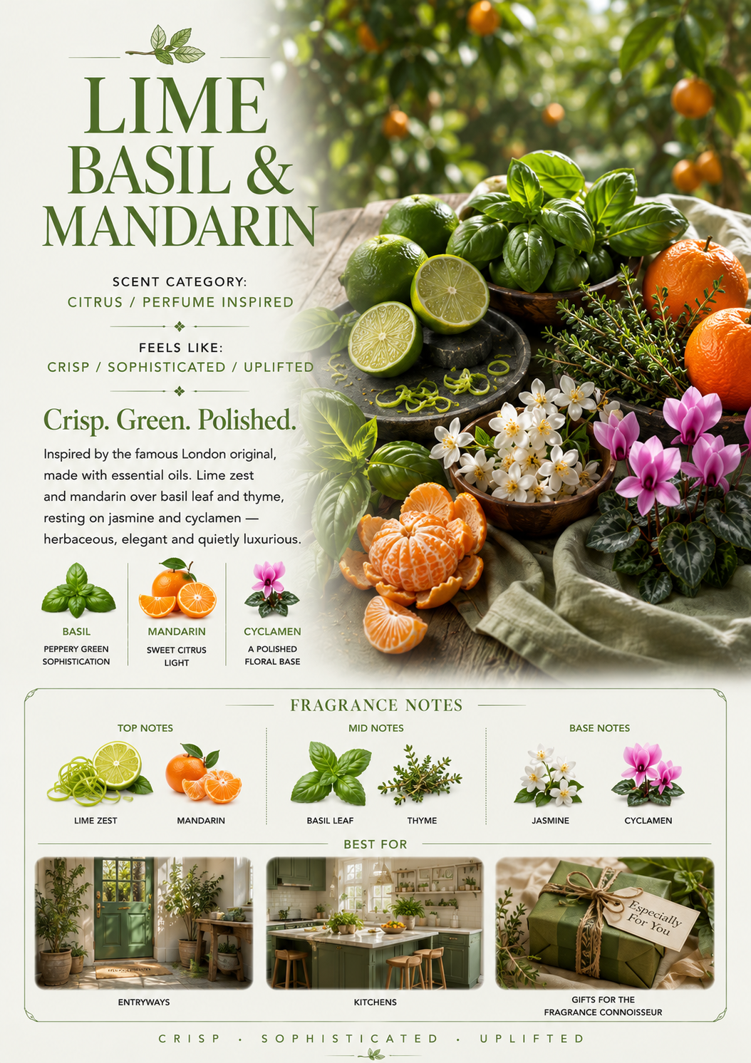 Lime Basil & Mandarin scent profile