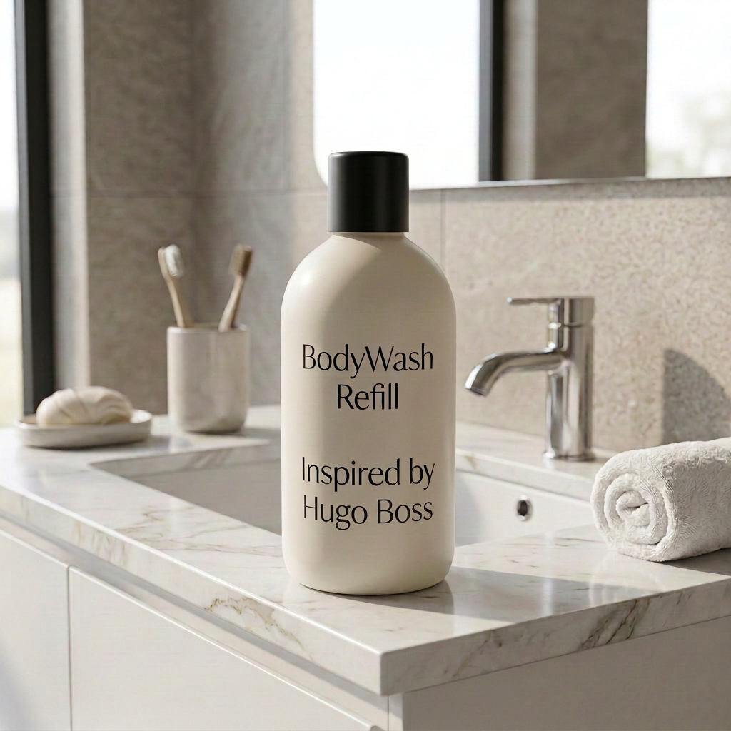 500ml Body wash refill image with Hugo Boss wording.
