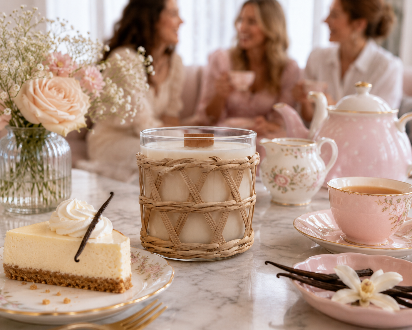 Vanilla Cheesecake Candle - Rattan Weave