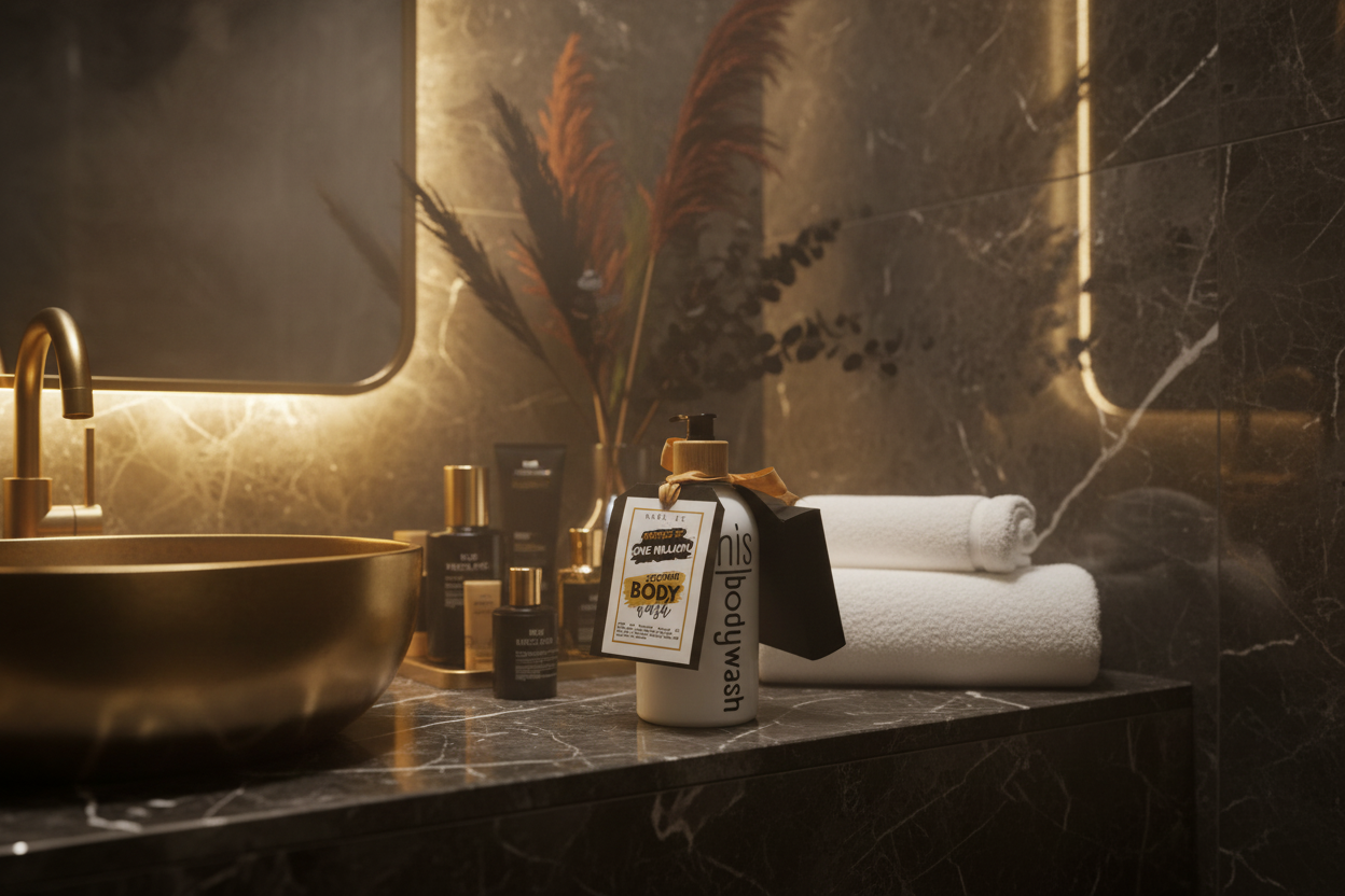 His Bodywash Lifestyle Shot