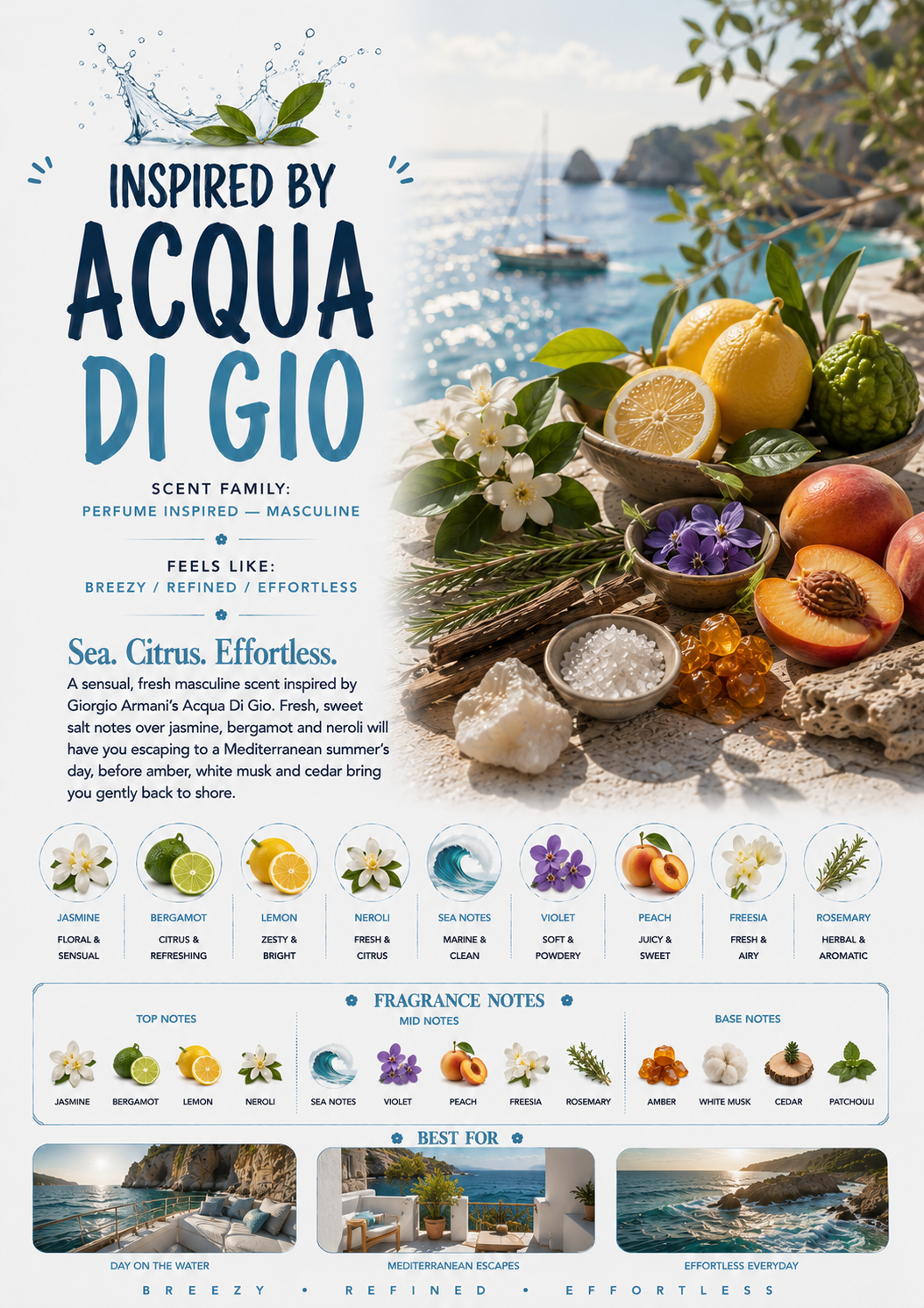 Inspired by Acqua Di Gio scent profile