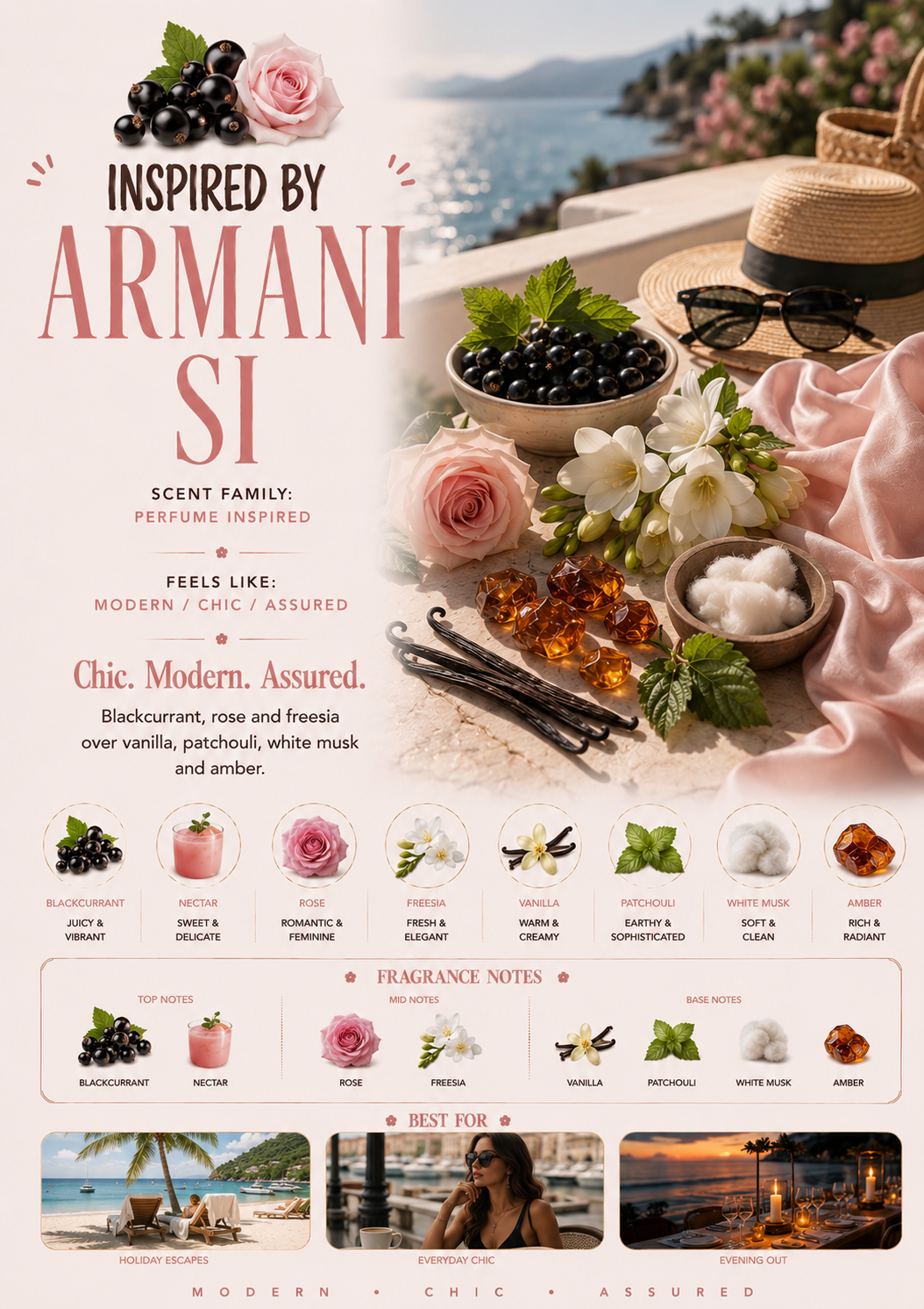 Inspired by Armani Si scent profile
