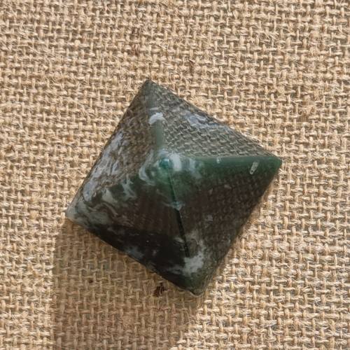 Moss Agate Crystal Pyramid