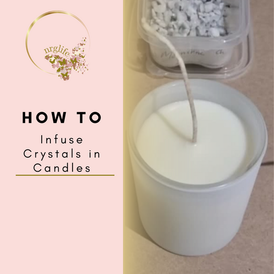 A photograph of a candle ready to have Crystal infused in it.