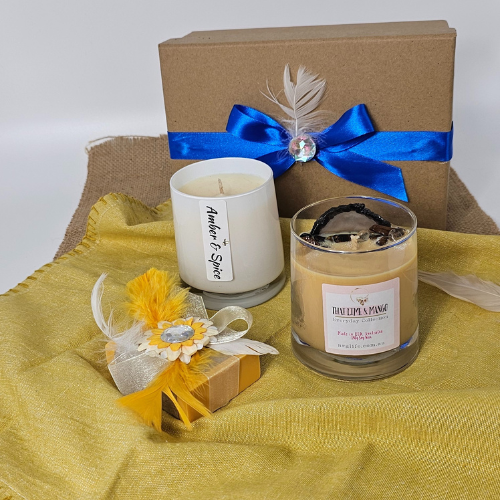 A Double Candle Gift Pack with a soap