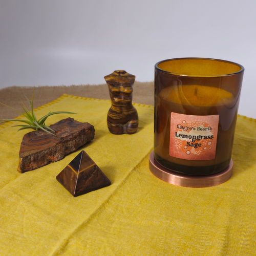 Candle and Tigers Eye Crystal Gift Pack