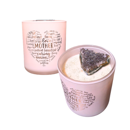 Mothers Day Amethyst Crystal Candle