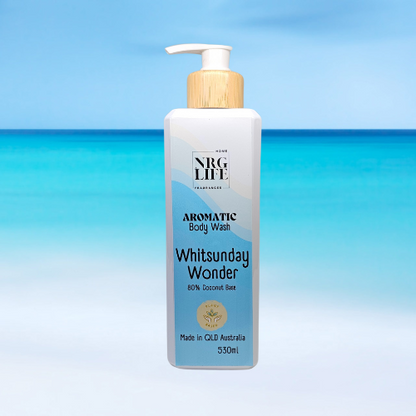 Whitsunday Wonder Coconut Body Wash gives beachy vibes.