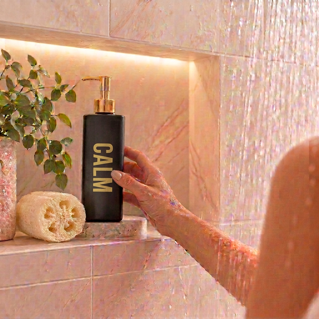 500ml Triangle Black Calm Coconut Body Wash Bottle.