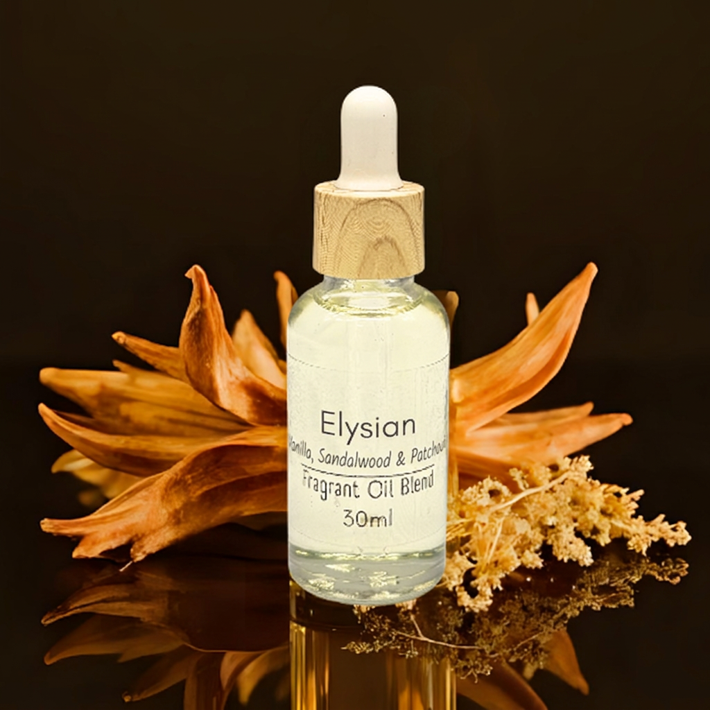 Elysian diffuser oil bottle with dropper for ease of use.