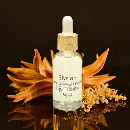 Elysian diffuser oil bottle with dropper for ease of use.