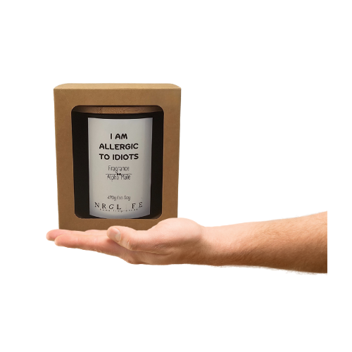 I am allergic to idiots novelty candle