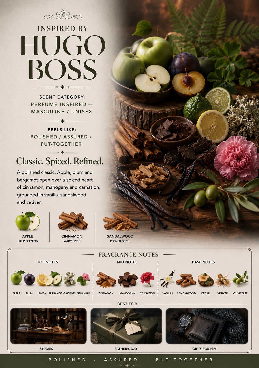 Inspired by Hugo Boss scent profile