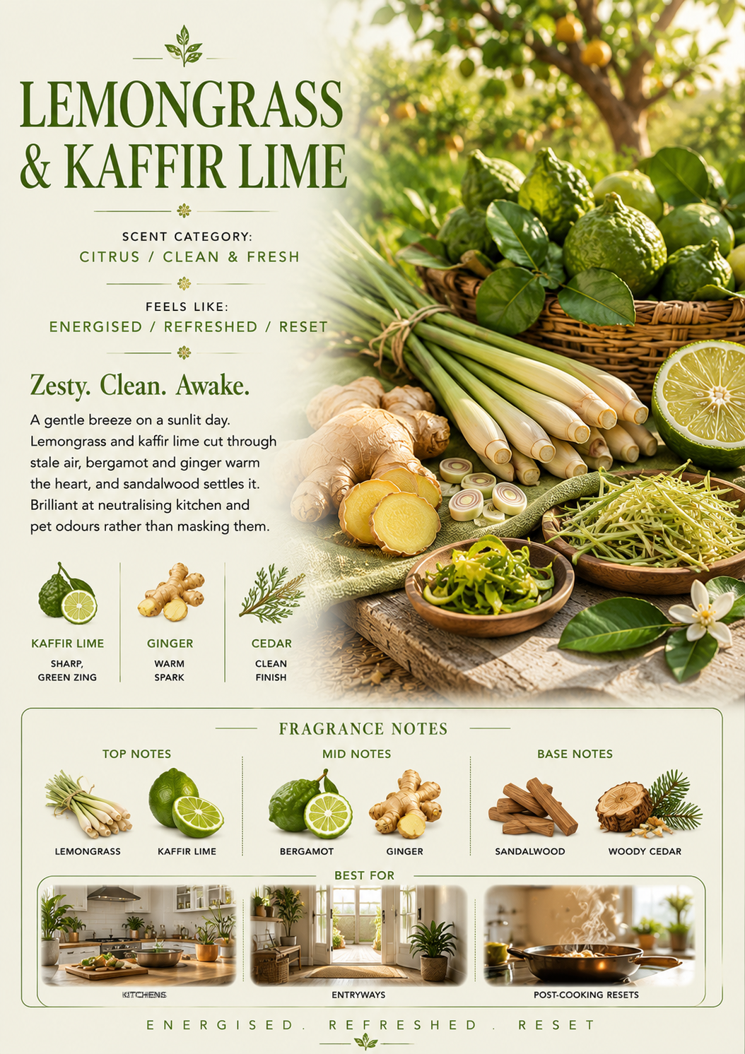 Lemongrass & Kaffir Lime scent profile