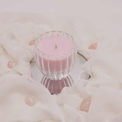 Romantic Double Walled Glass Candle infused with Fantasy scent.
