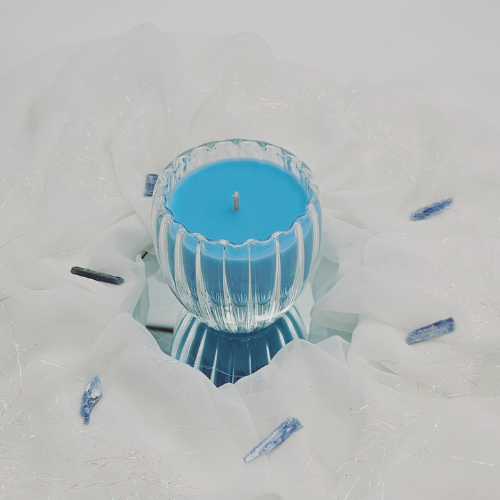 Romantic Double Walled Glass Candle infused with Flowerbomb scent.