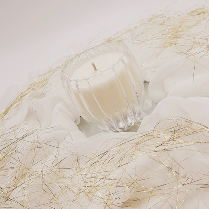 Romantic Double Walled Glass Candle infused with J' Adore scent.