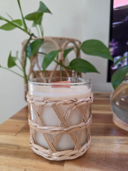 Natural Rattan Weave Coconut Soy Candle