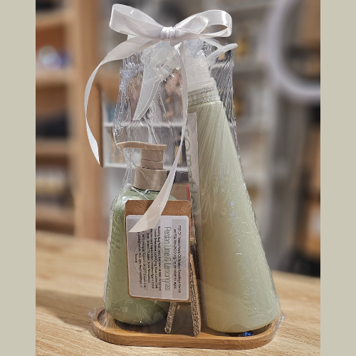 Mint Green Gift Set - Room Spray & Hand Wash with Persian Lime & Lemongrass Fragrance.