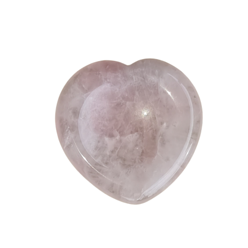 Rose Quartz Heart Palm Worry Stone