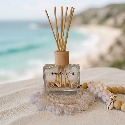 Diffuser bottle with Ningaloo Bliss lettering