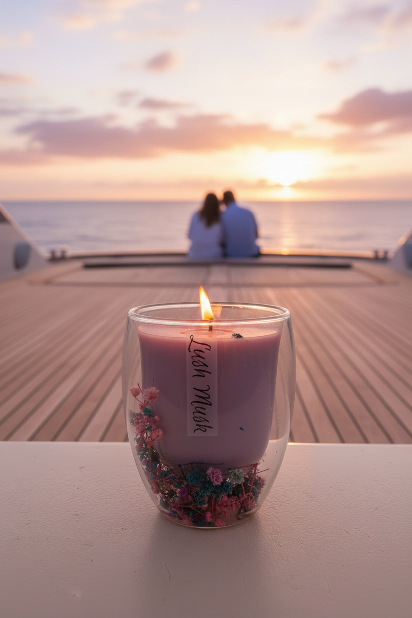 Purple Botanical Soy/Coconut Candle - Lush Musk