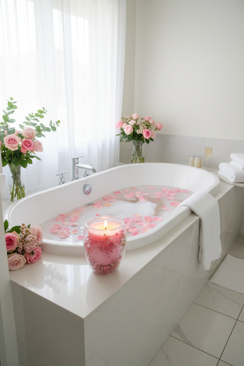Japanese Honeysuckle Double Walled Candle | Pink Botanical
