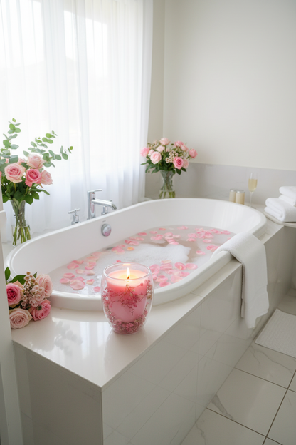 Japanese Honeysuckle Double Walled Candle | Pink Botanical