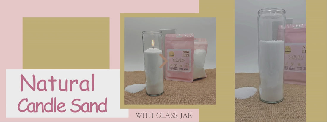 A beautiful collection of Natural Candle Sand with Jar and Wicks