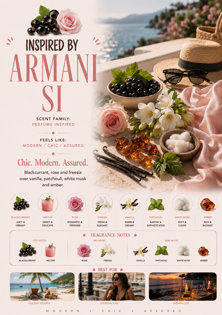 Inspired by Armani Si scent profile