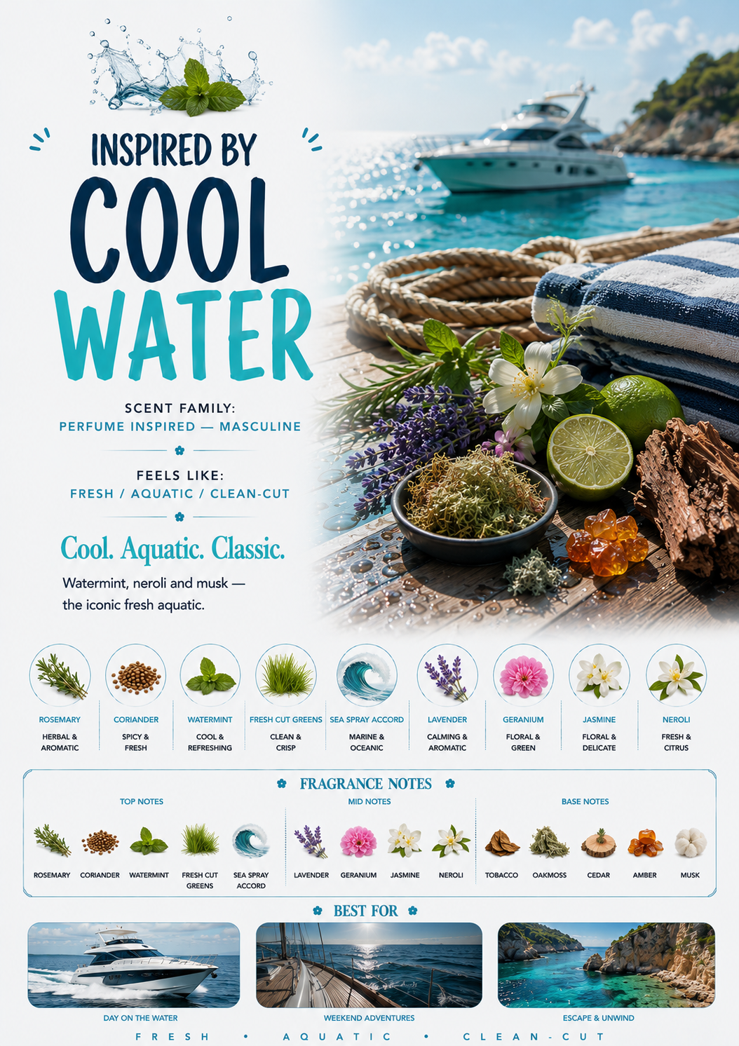 Inspired by Cool Water scent profile