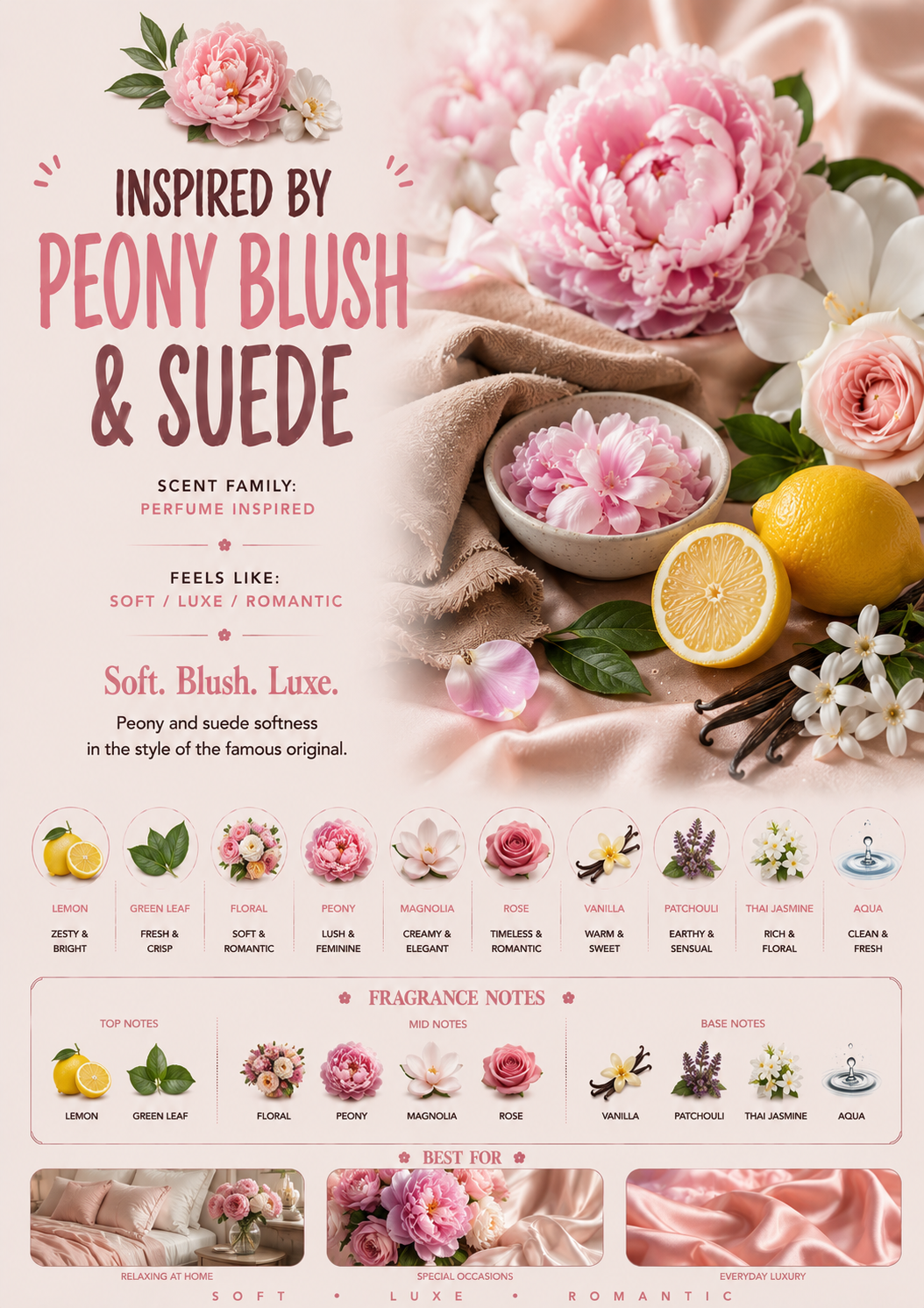 Inspired by Peony Blush Suede scent profile