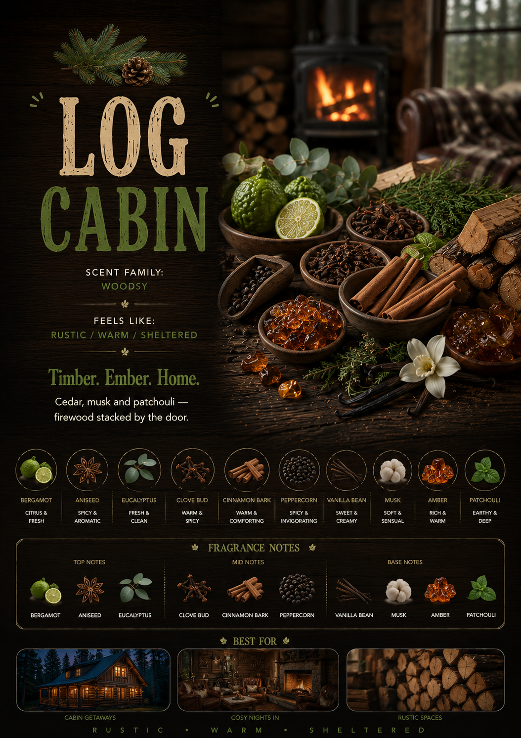 Log Cabin scent profile