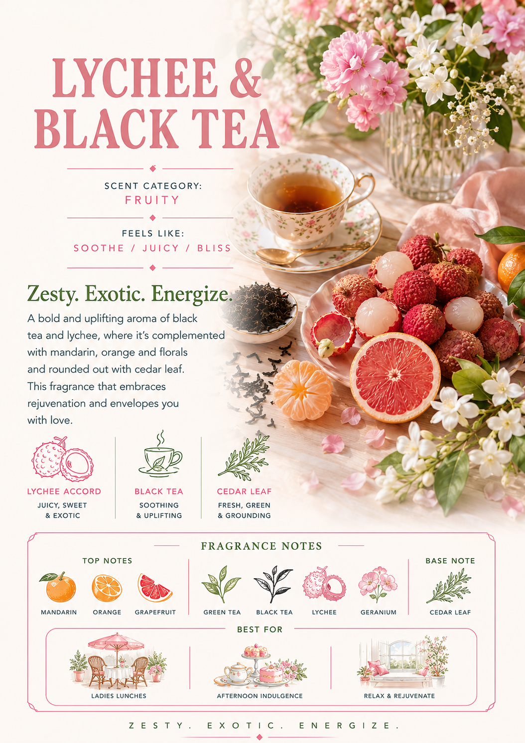 Lychee & Black Tea scent profile