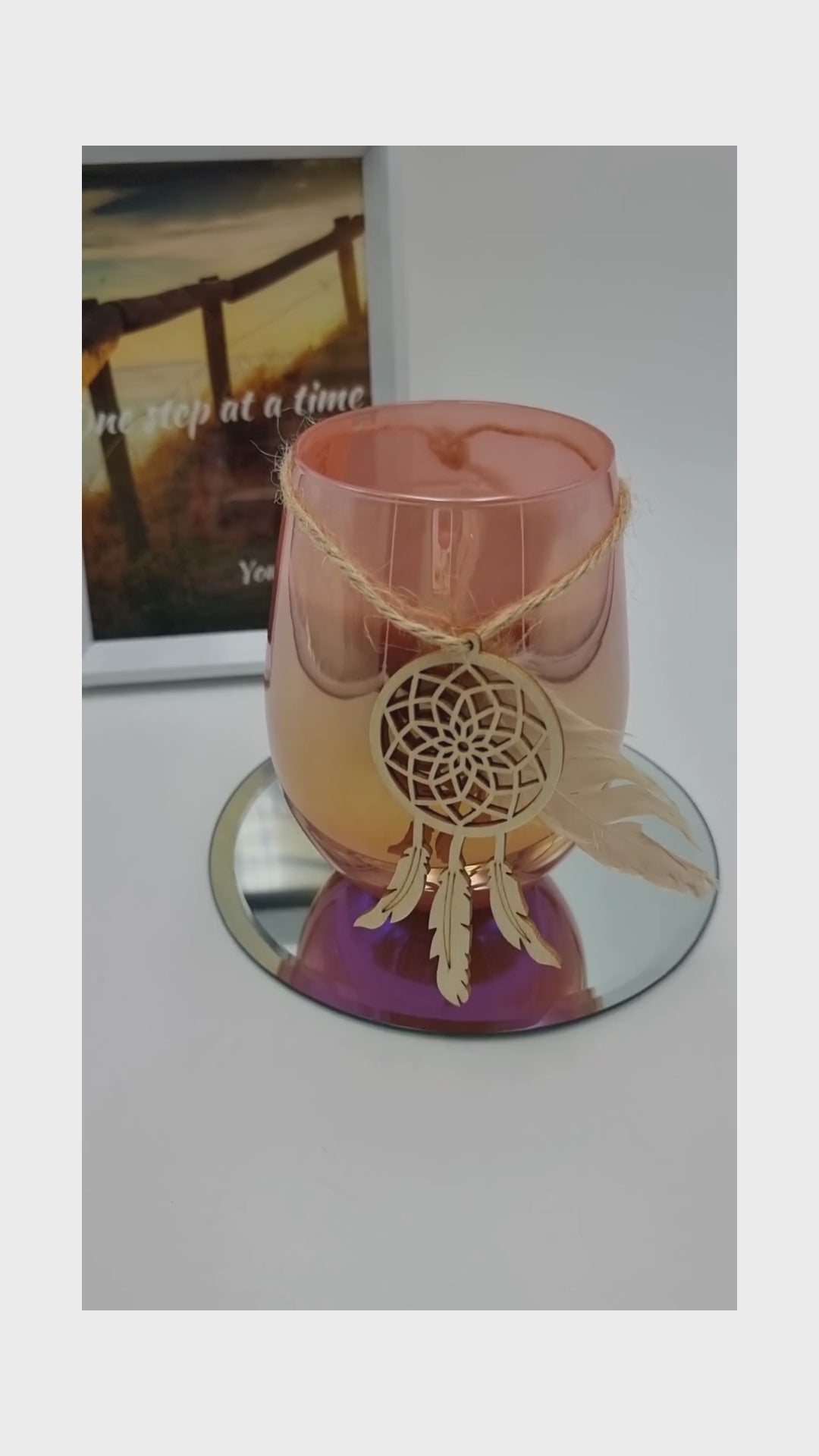 Pastel Cerise Iridescent Candle infused with your choice of fragrance