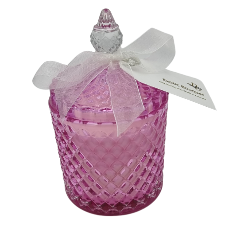 Pretty Pink Renaissance Jar Candle infused with Exotic Bouquet Fragrance