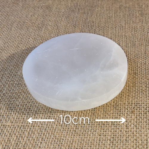 Selenite Round Crystal Charging Plate 10cm
