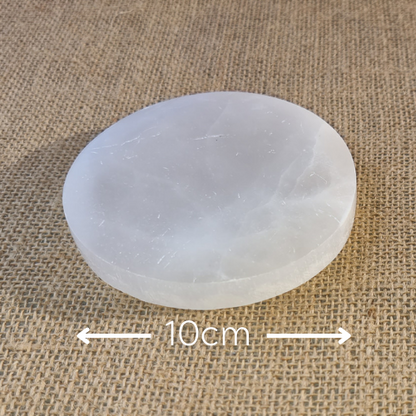 Selenite Round Crystal Charging Plate 10cm