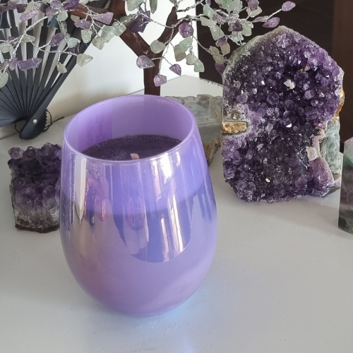 Pastel Lilac Iridescent Candle infused with your choice of fragrance