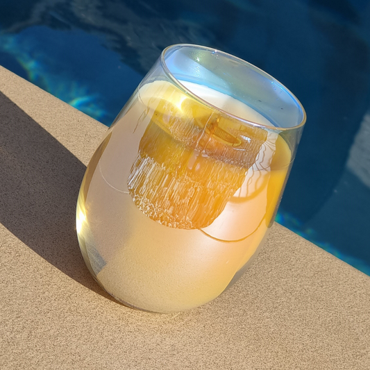 Golden Iridescent Pastel Candle infuse with Fantasy Fragrance