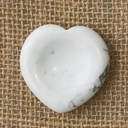 Howlite Heart Palm Worry Stone Crystal