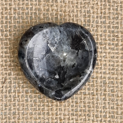 Indigo Gabbro Jasper Heart Palm Worry Stone Crystal