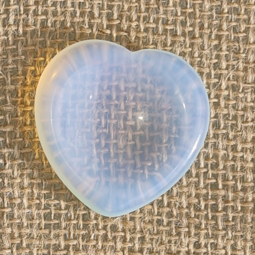 Opalite Heart Shape Palm Worry Stone Crystal