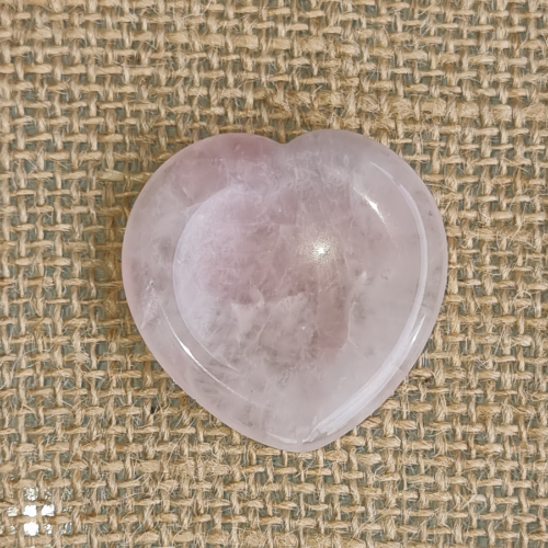 Rose Quartz Crystal Heart Shaped Worry Palm Stone