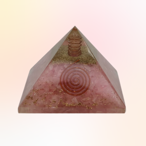 Rose Quartz Orgonite Crystal Pyramid