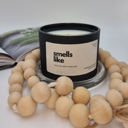 Novelty Candle called "Smells Like" infused with Cedar & Musk