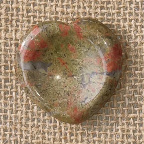 Unakite Crystal Heart shaped Palm Worry Stone